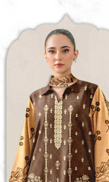 3 Piece Embroidered Unstitched Lawn Suit With Embroidered Dupatta | NA-V12-02