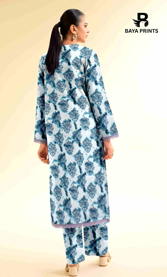3 Piece Unstitched Printed Lawn Suit -BA-V25-4 Main Image