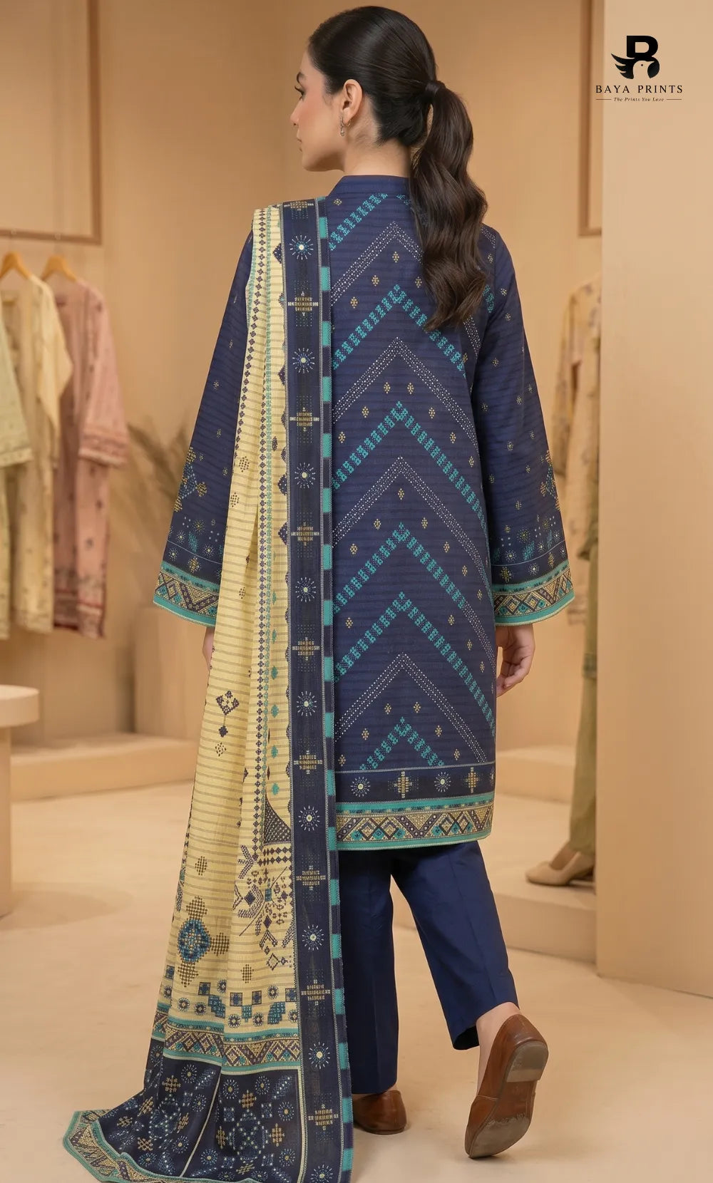 3PC Printed Karandi | Unstitched | BA-V2-03