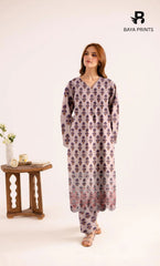 2-Piece Unstitched Dhanak Printed Suit with Embroidered Border-DE-V1-11