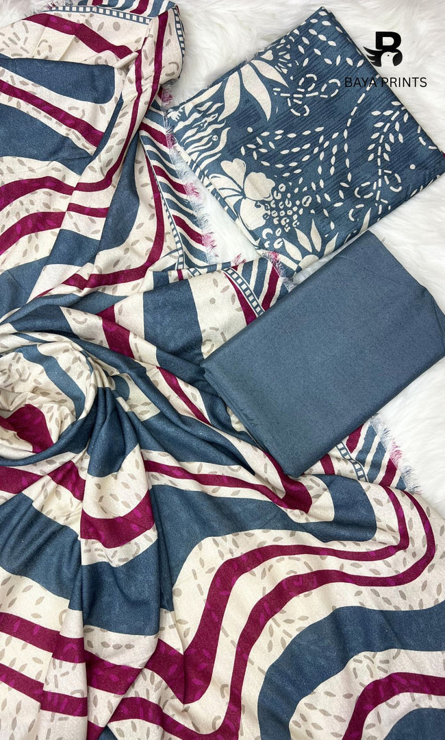 3 Piece Unstitched Karandi Suit BA-V5 006 Main Image