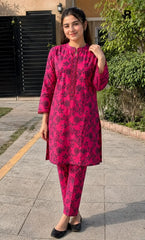 2PC Unstitched Printed Lawn Suit – Orlina (5 Meters)