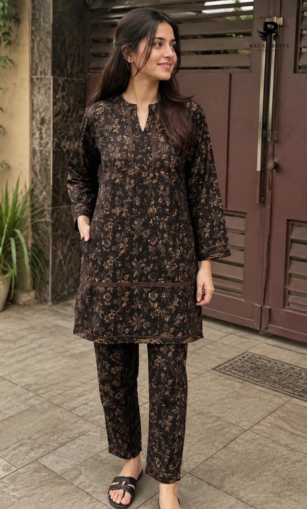 2PC Unstitched Printed Lawn Suit -Orlina