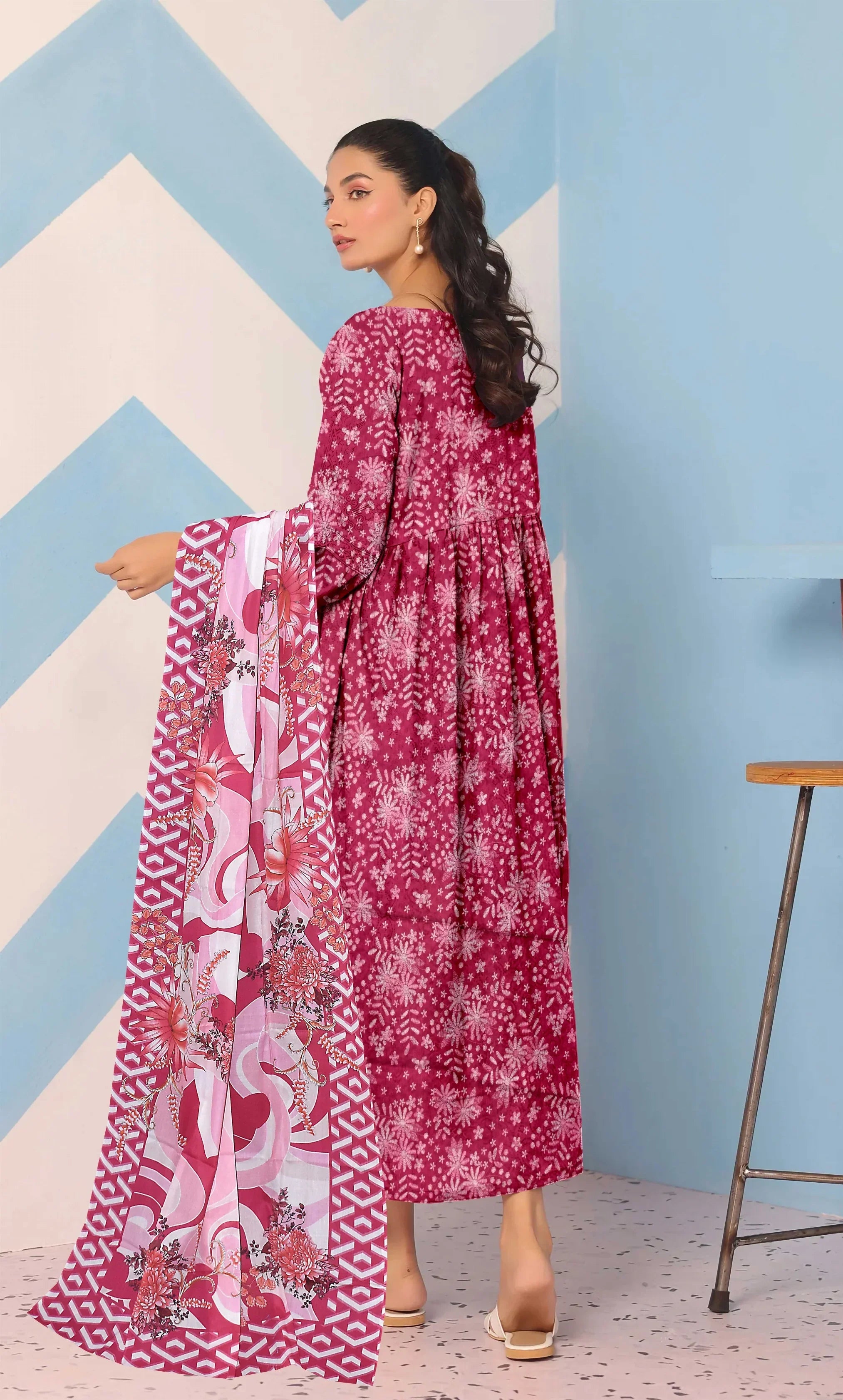 3 Piece Unstitched Premium Lawn Suit- BA-V-14
