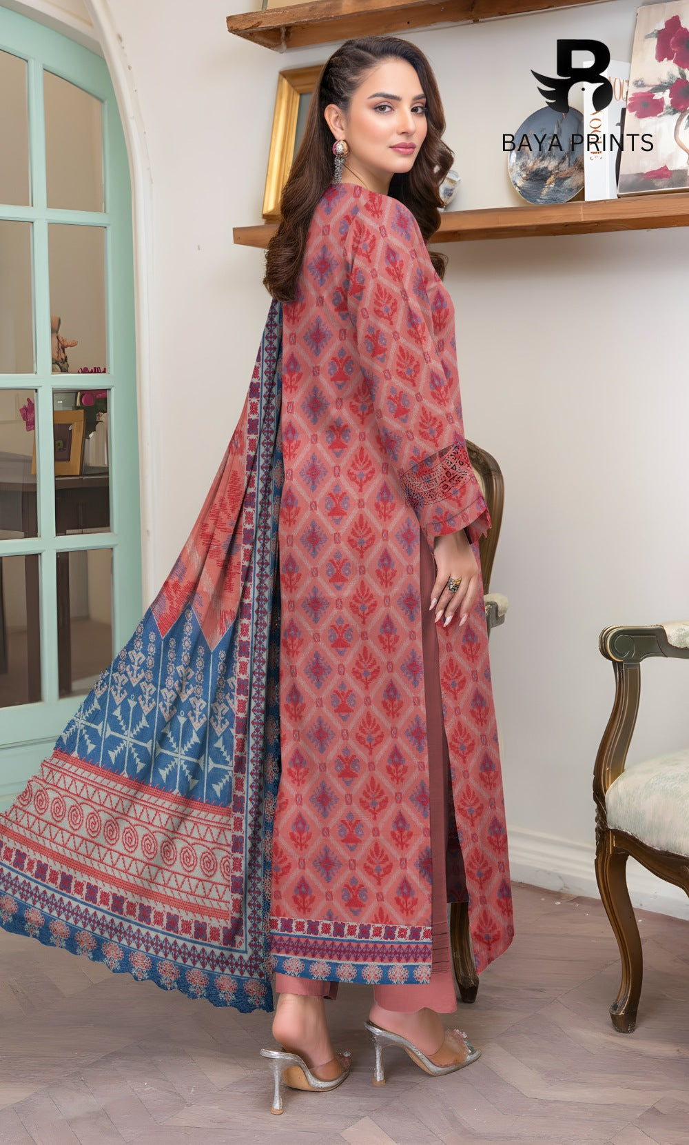 3 Piece Unstitched Karandi Suit BA-V8-10