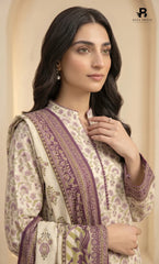 3PC Printed Karandi | Unstitched | BA-V1-02