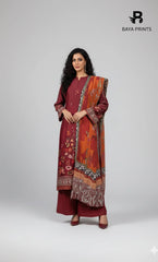 3 Piece Unstitched Printed Viscose Suit-BA-V1