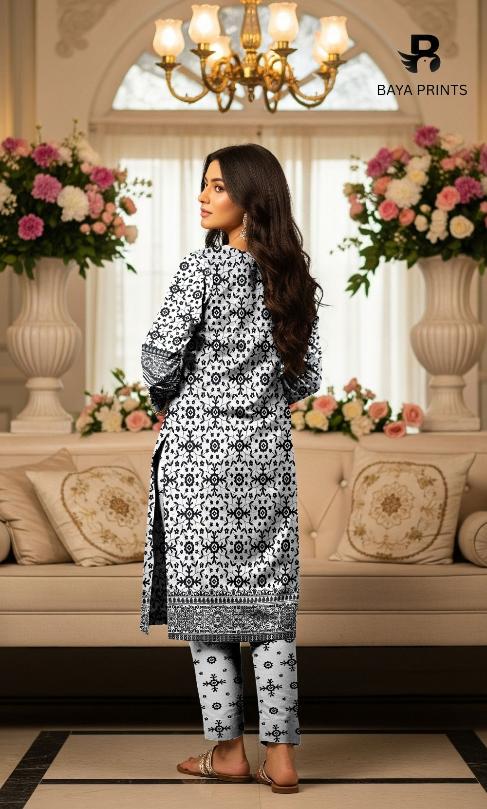 3 Piece Unstitched Printed Doria Viscose Suit with Bamber Dupatta BA-V7-012