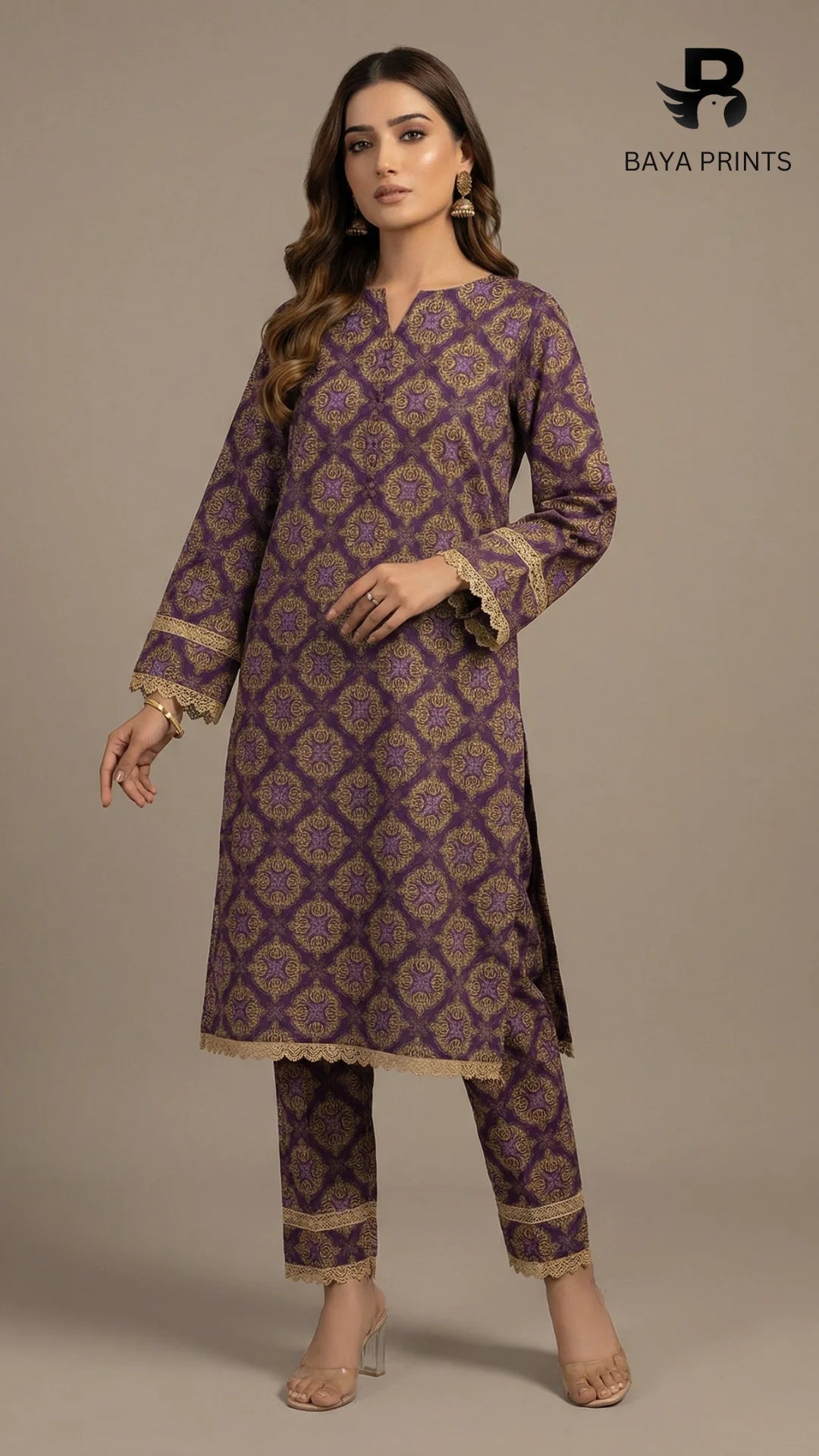 2PC Premium Linen  Unstitched -BA-V9-06