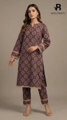 2PC Premium Linen  Unstitched -BA-V9-06