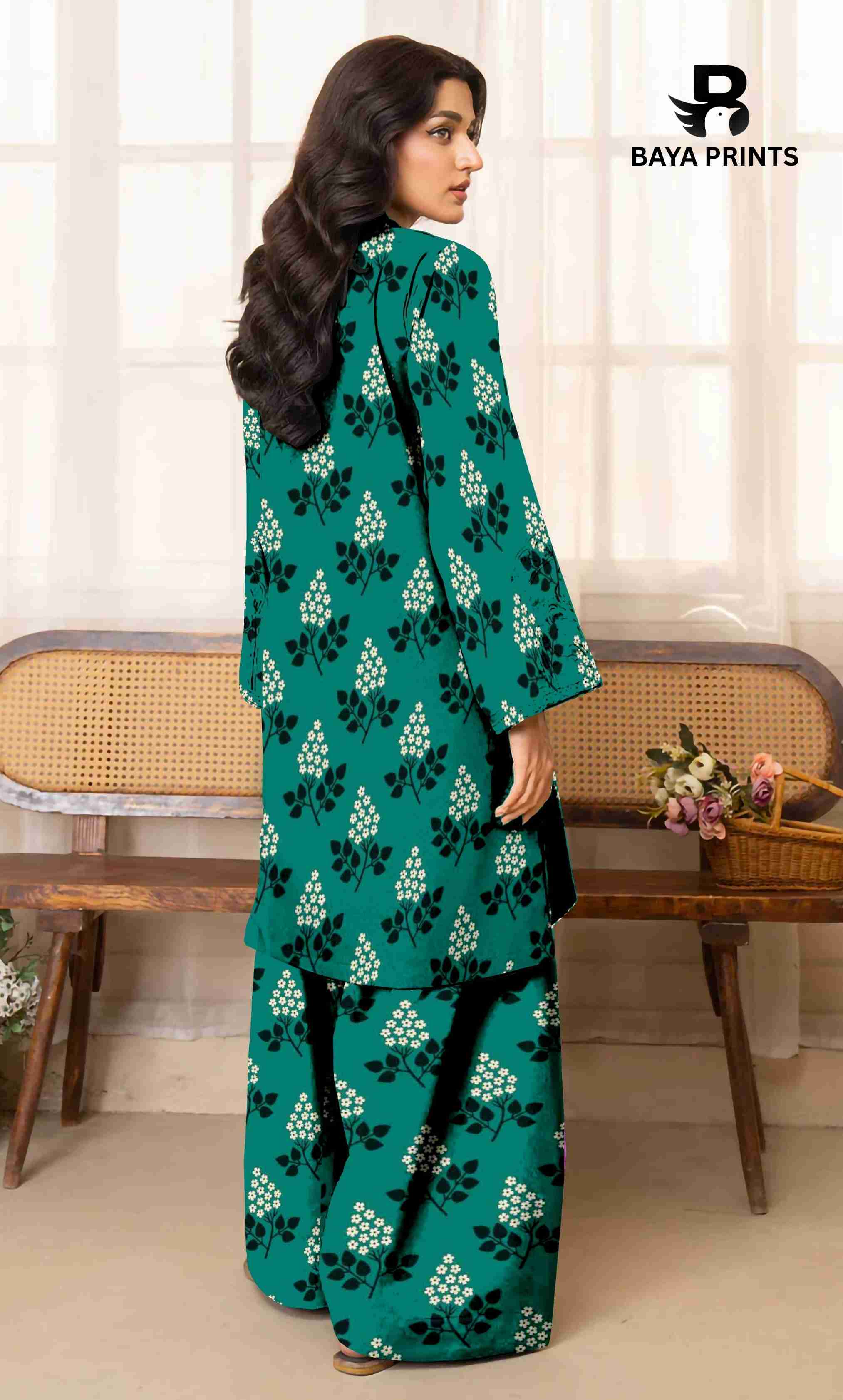 2PC Unstitched Printed Lawn Suit - BA-V7-24