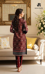 3 Piece Unstitched Printed Doria Viscose Suit with Bamber Dupatta BA-V7-019