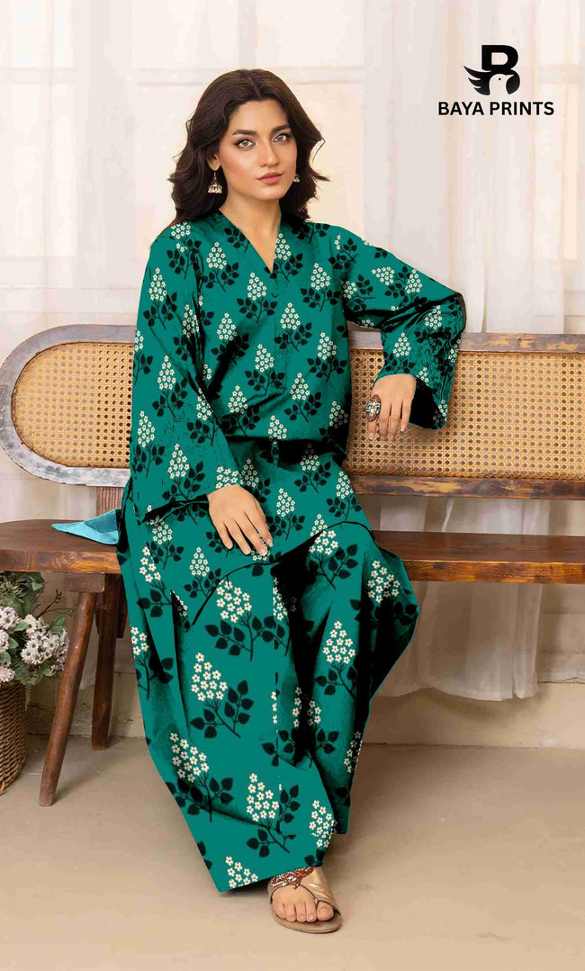 2PC Unstitched Printed Lawn Suit - BA-V7-24 Hover Image