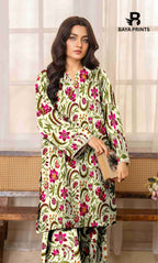 2PC Unstitched Printed Lawn Suit - BA-V7-25