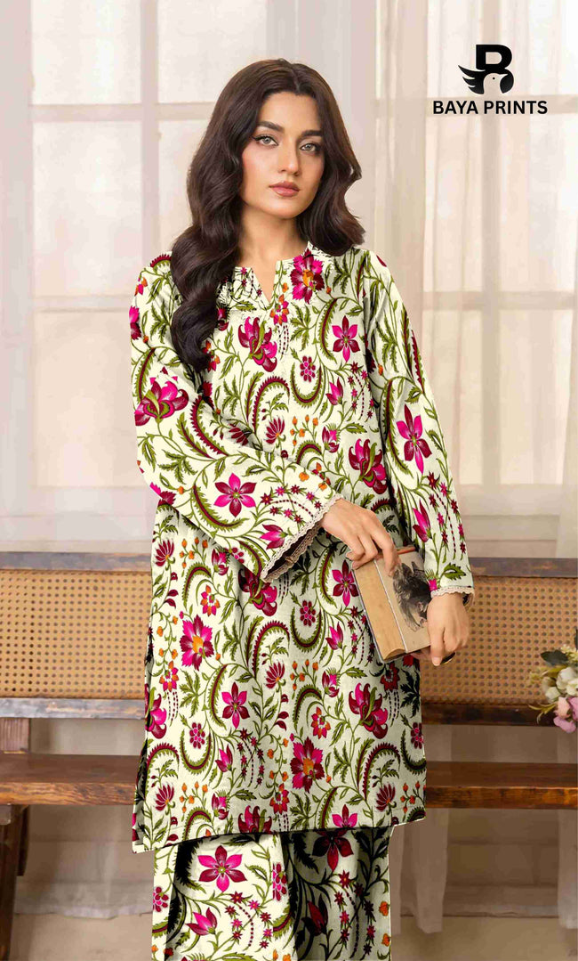 2PC Unstitched Printed Lawn Suit - BA-V7-25 Main Image