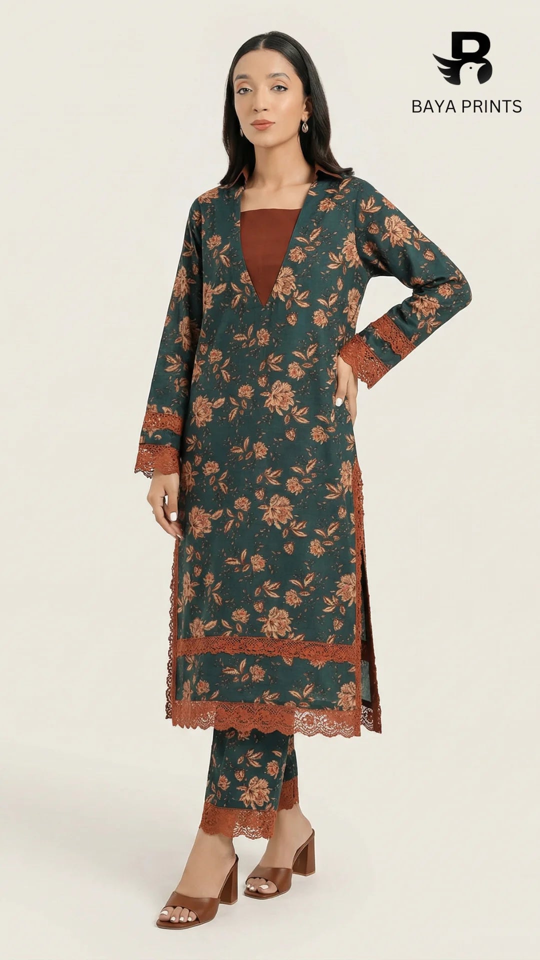 2PC Premium Linen  Unstitched -BA-V9-09