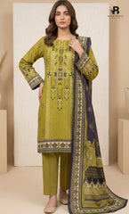 3PC Printed Karandi | Unstitched | BA-V2-02