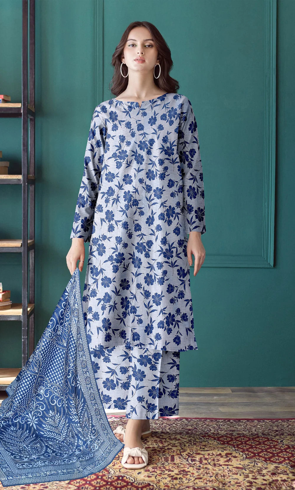 3 Piece Unstitched Printed Lawn Suit- BA-V-21 -5