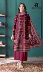 3 Piece Unstitched Printed Lawn Suit -BP-V2-3