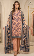3PC Printed Karandi | Unstitched | BA-V1-03