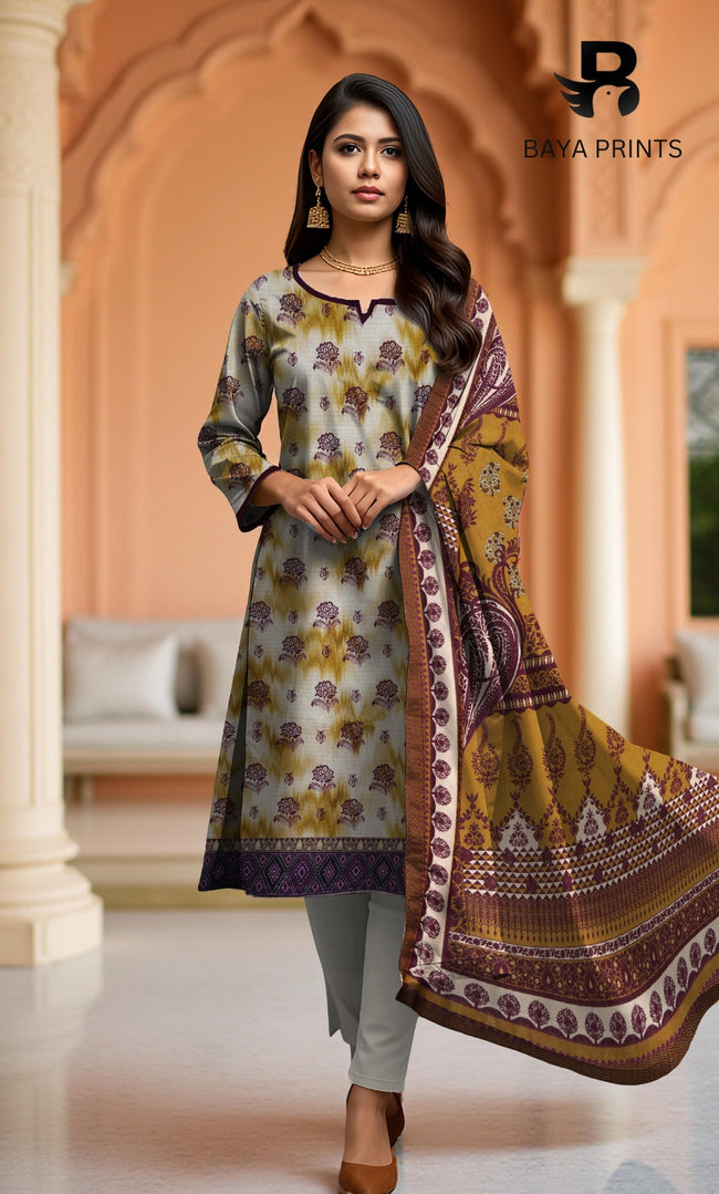 3 Piece Unstitched Karandi Suit BA-V8-03 Hover Image