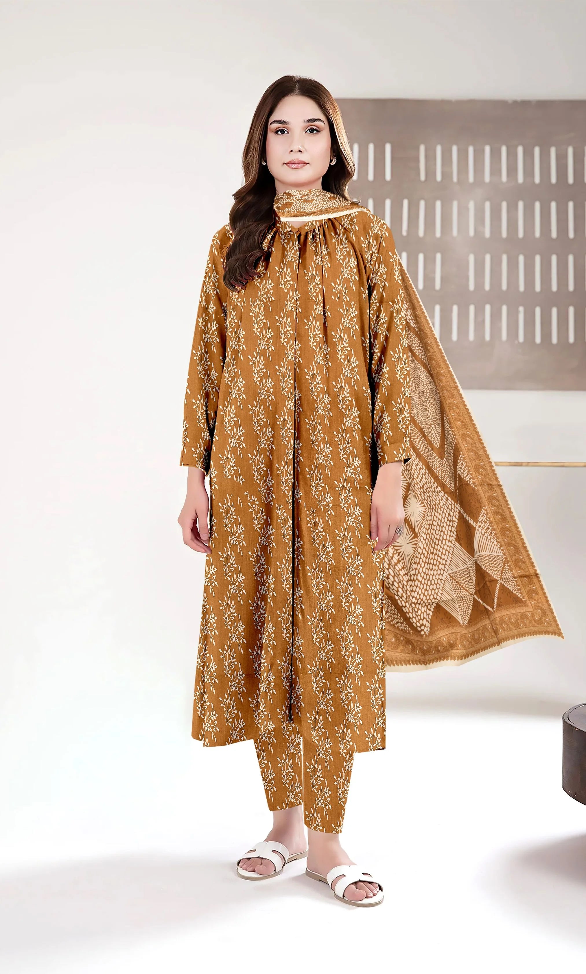 3 Piece Unstitched Printed Lawn Suit -M-V0-02