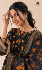 3PC Printed Linen | Unstitched | BA-V1-03