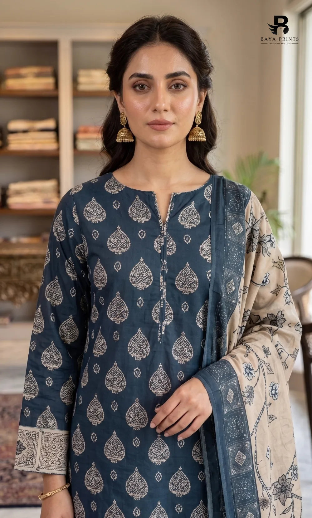 3 Piece Unstitched Printed Viscose Suit-BA-V11