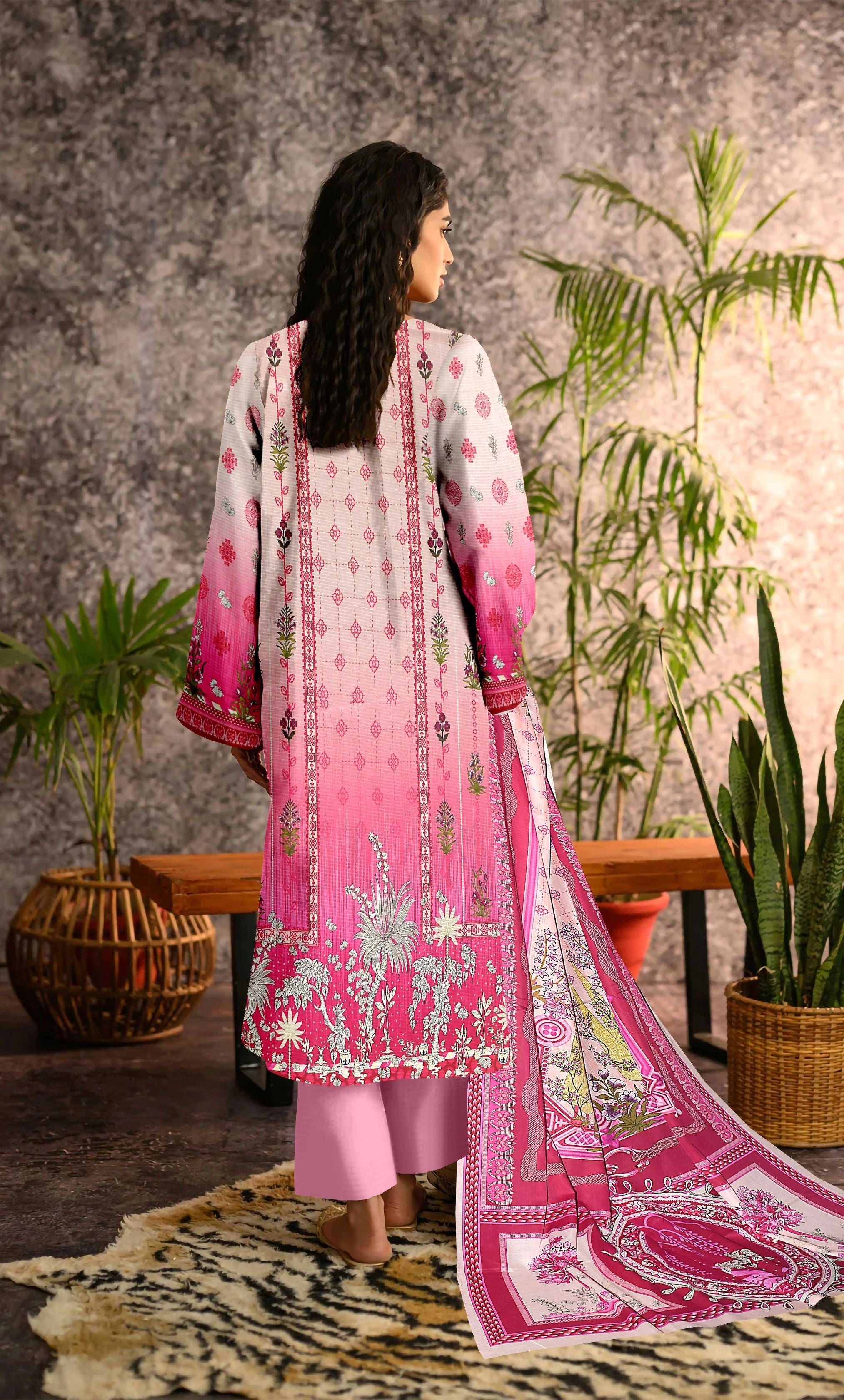 3 Piece Unstitched Premium Lawn Suit- PD-11