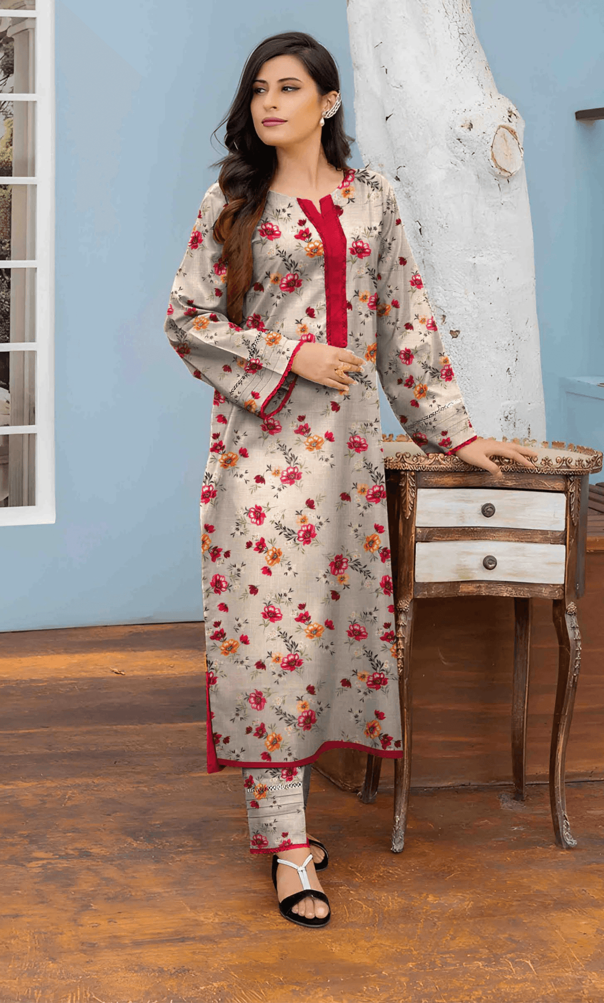 2PC Premium Linen  Unstitched -BA-V9-03