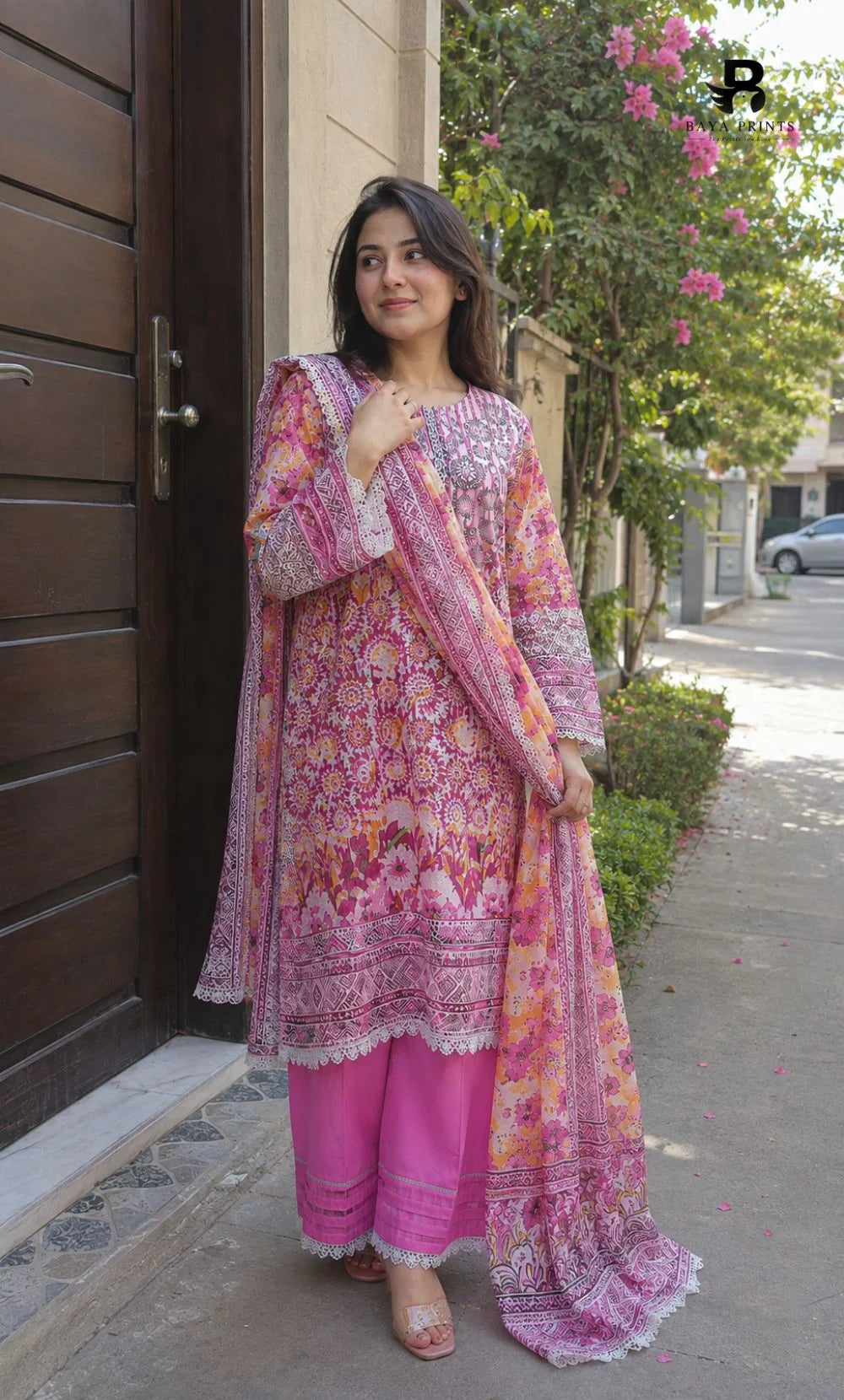 3 Piece Unstitched Printed Lawn  Suit | Tye & Dye V2-02