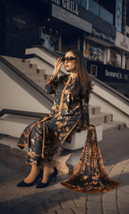 3PC Unstitched Soft Linen Self Jacquard DA-V1-14