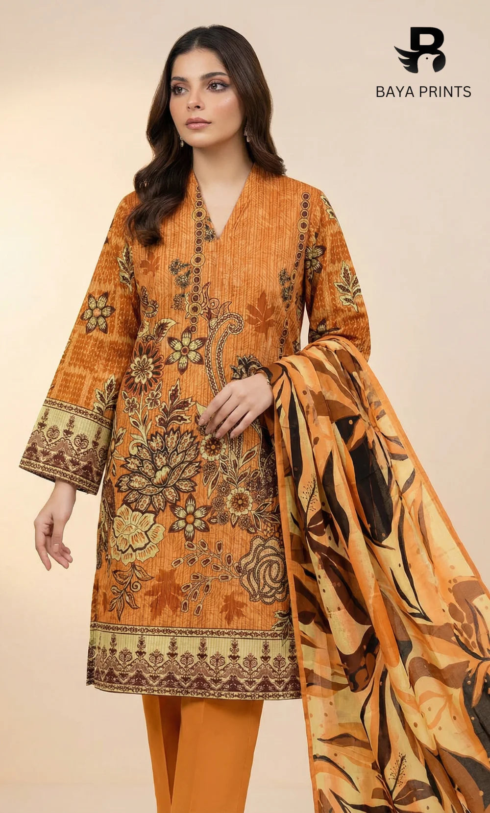 3PC Fine Line Woven Lawn -Unstitched | NK-V9-04