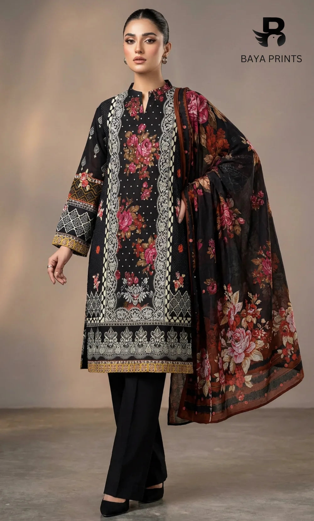 3 Piece Unstitched Printed Lawn Suit | BA-V15-05