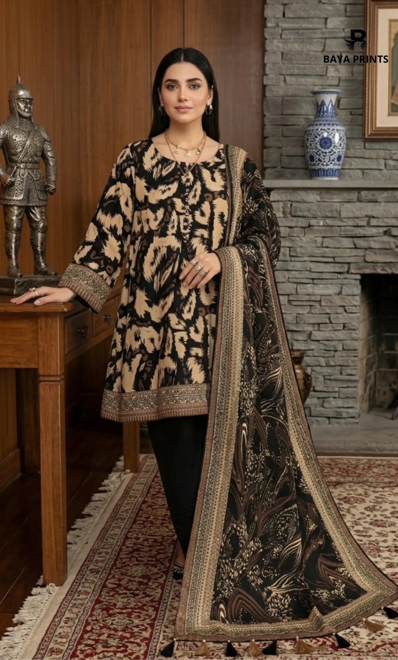 3PC Printed Lawn | Unstitched |  B&S