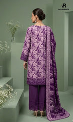 3PC Printed Lawn | Unstitched | BA-V25