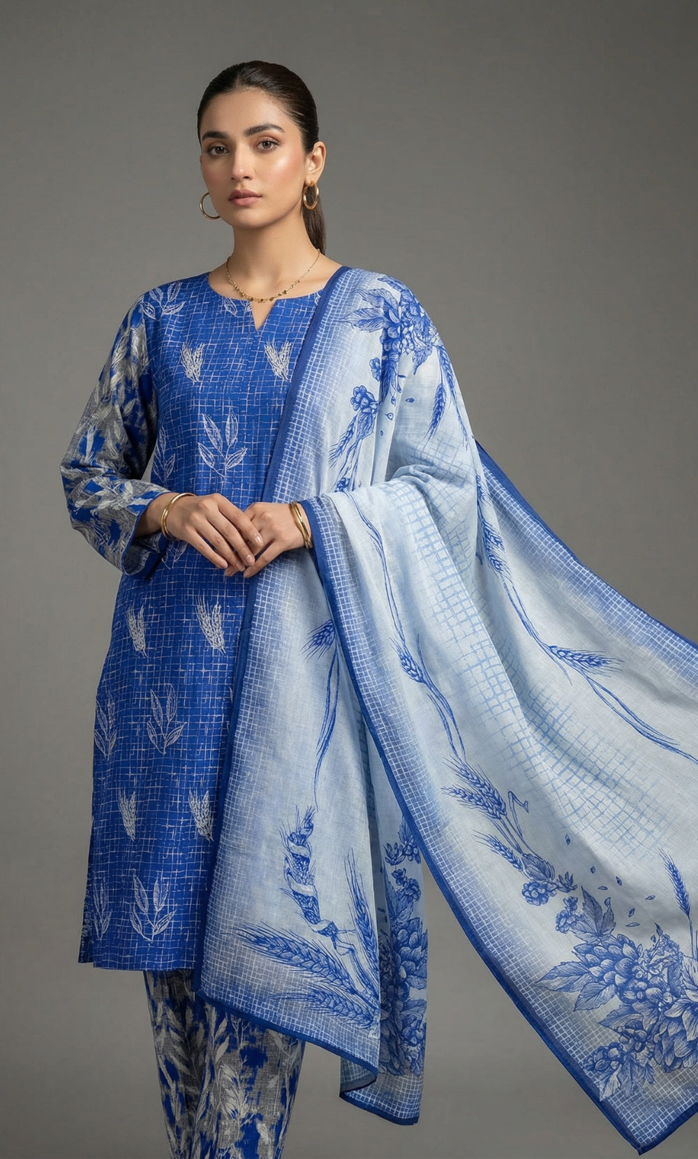 Suhana – 3 Piece Lawn | Embroidered Floral Front -03