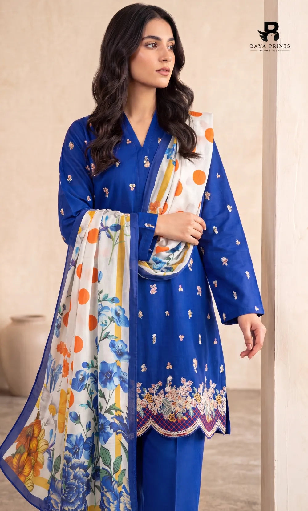 3-Piece | Unstitched Luxury Embroidered Lawn Suit | Nayab