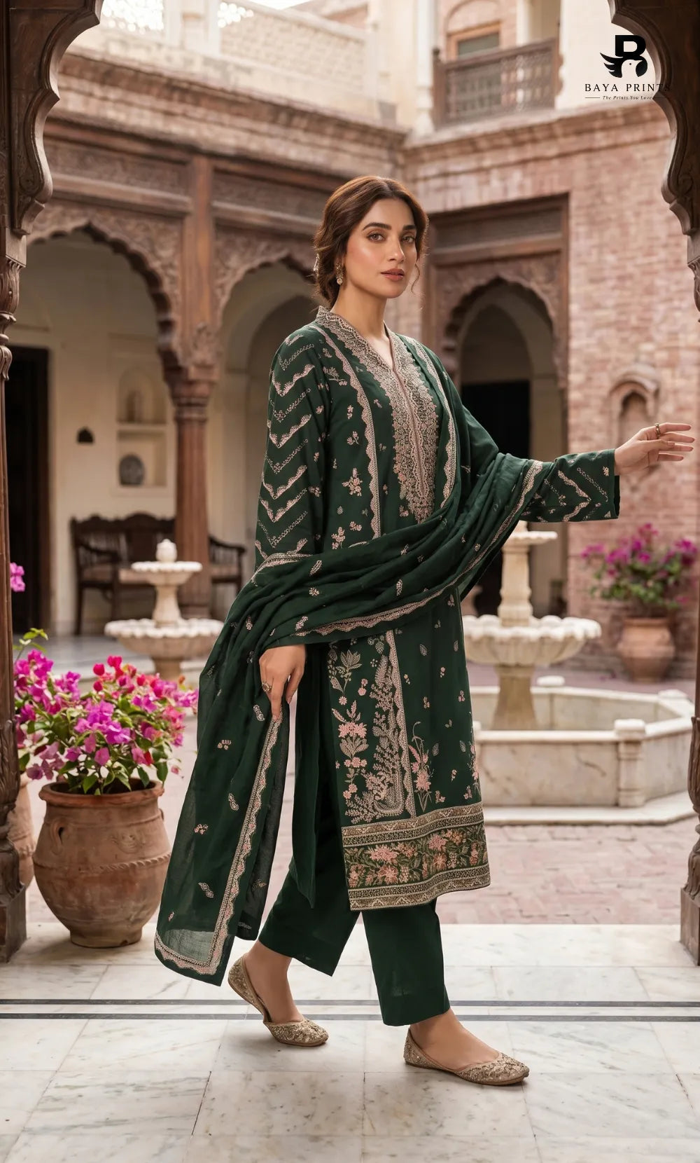 3PC Premium Embroidered Dhanak | Unstitched | Naqsh-e-Zar -03