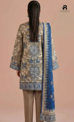 3PC Printed Lawn | Unstitched | M.B |V-2