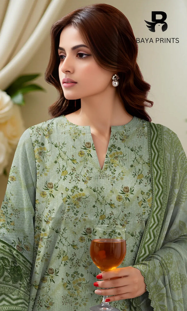 3 Piece Unstitched Karandi Suit BA-V10-15 Main Image