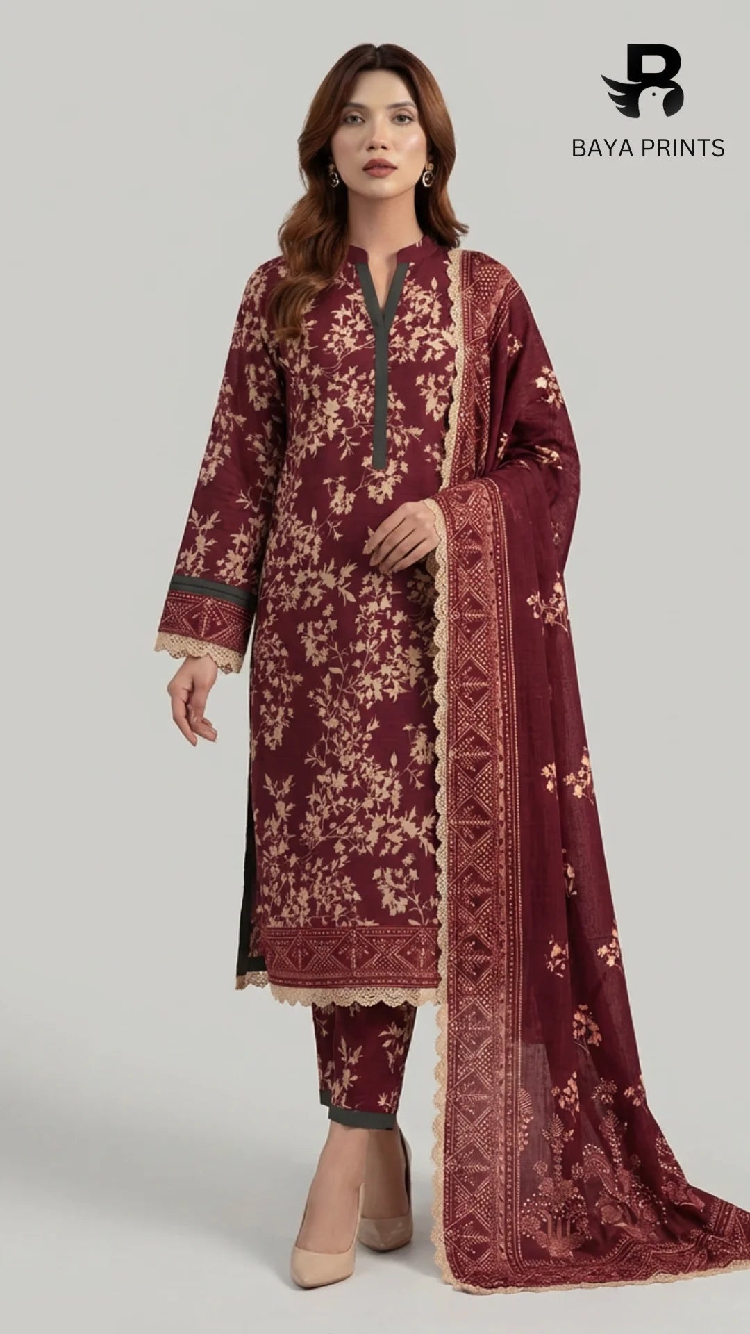 3PC Unstitched Khadar Suit  BA-K-V7 -04