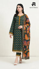 3PC Unstitched Khadar Suit  BA-K-V7 -19