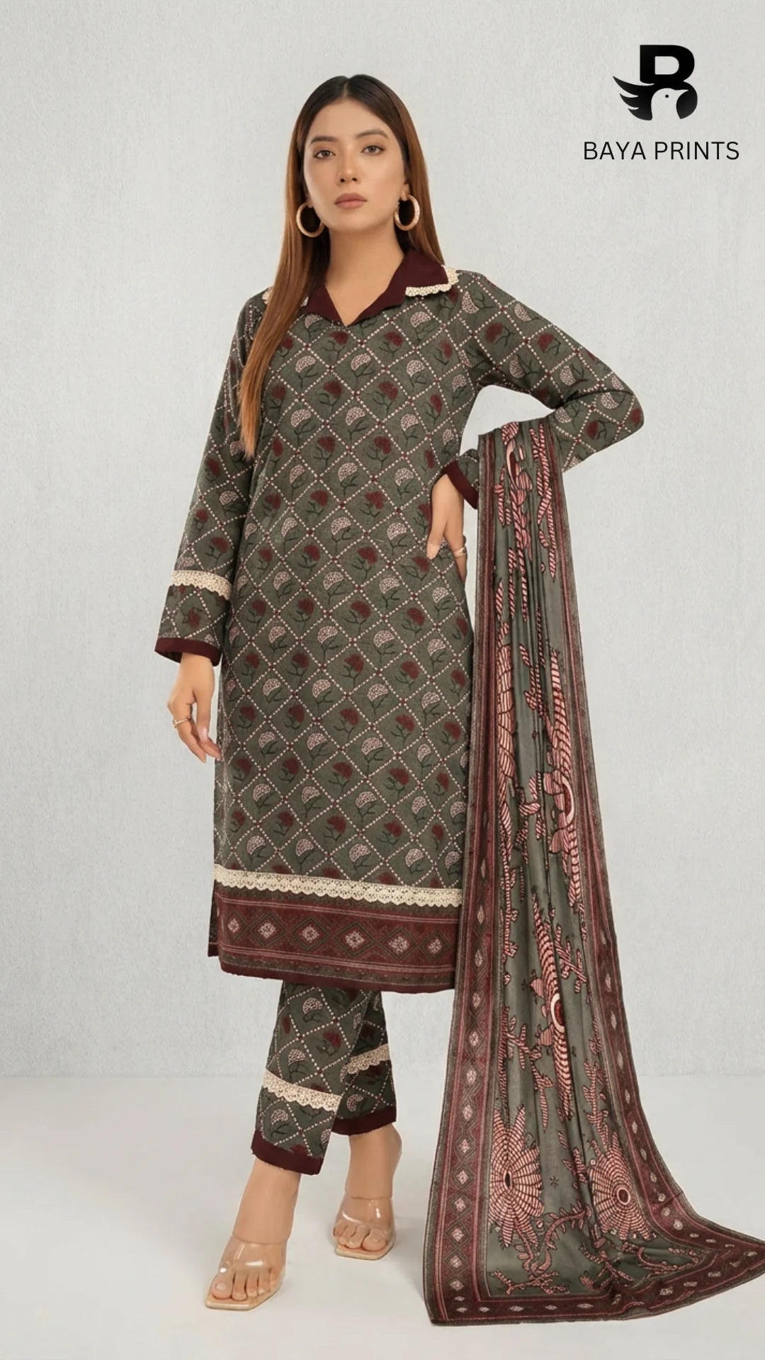 3PC Unstitched Khadar Suit  BA-K-V7 -20