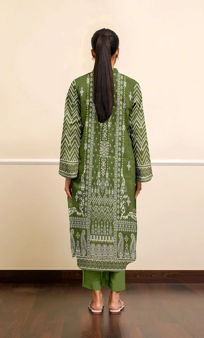 3 Piece Unstitched Printed Dobby Lawn Suit -BA-V19-11 Main Image