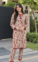 2PC Premium Linen Unstitched-DE V6 -018