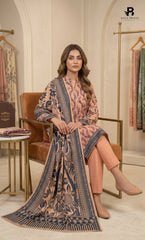 3PC Printed Karandi | Unstitched | BA-V1-03