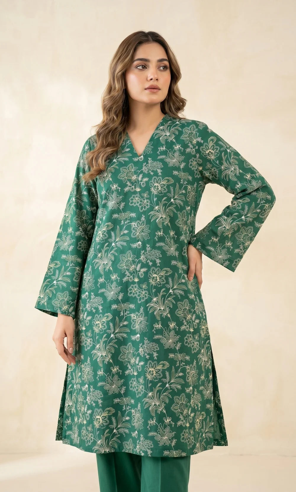 2PC Premium Embroidered Lawn |Unstitched | Breez