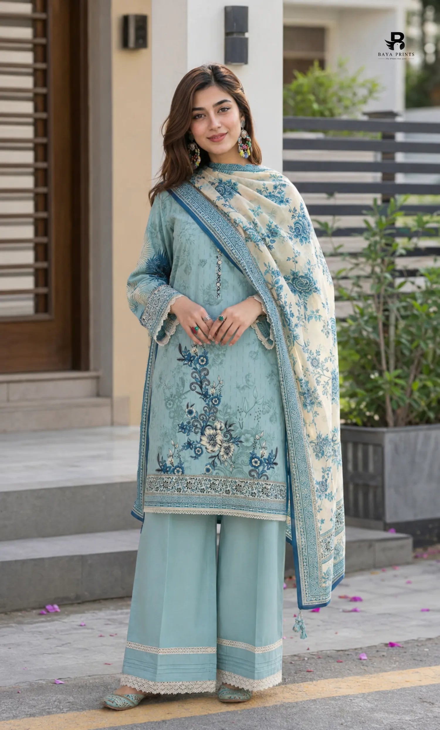 3 Piece Unstitched Lawn Suit -V-20-B-07