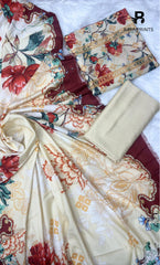 3 Piece Unstitched Karandi Suit BA-V6 008